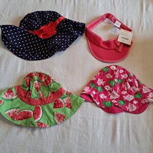 Gymboree bundle of girls summer hats 1 SIZE SMALL 3 MEDIUM